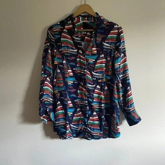 Soft Surroundings Sail Boat Button Down - Picture 5 of 13
